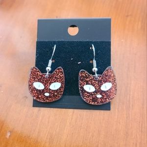 💜2 for 20$ Cat Shaped Brown Glitter Earrings